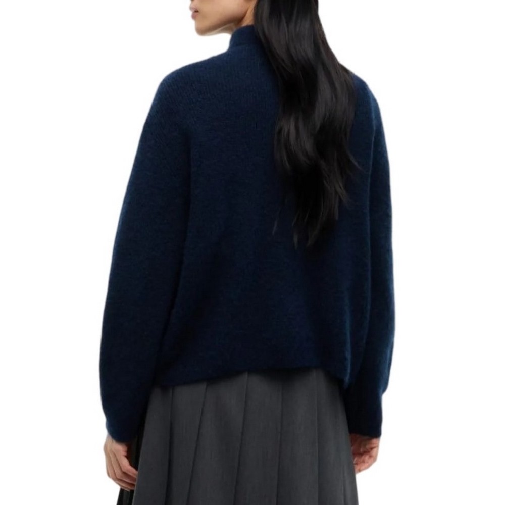 TOMMY JEANS CROP BADGE SWEATER ALPACA ΜΠΛΟΥΖΑ ΠΛΕΚΤΗ ΓΥΝΑΙΚΕΙΑ NAVY
