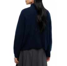 TOMMY JEANS CROP BADGE SWEATER ALPACA ΜΠΛΟΥΖΑ ΠΛΕΚΤΗ ΓΥΝΑΙΚΕΙΑ NAVY