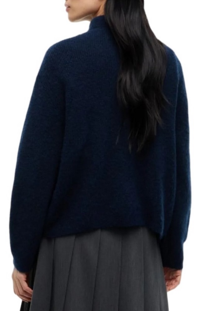 TOMMY JEANS CROP BADGE SWEATER ALPACA ΜΠΛΟΥΖΑ ΠΛΕΚΤΗ ΓΥΝΑΙΚΕΙΑ NAVY