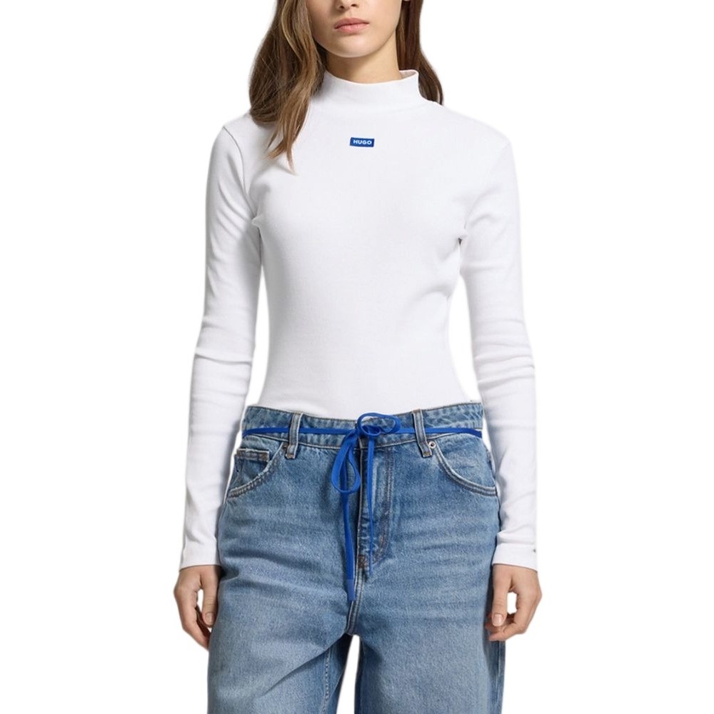HUGO BOSS EASY LONGSLEEVE JERSEY ΜΠΛΟΥΖΑ ΓΥΝΑΙΚΕΙΑ WHITE