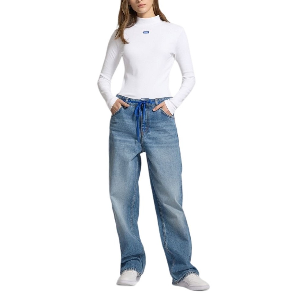 HUGO BOSS EASY LONGSLEEVE JERSEY ΜΠΛΟΥΖΑ ΓΥΝΑΙΚΕΙΑ WHITE