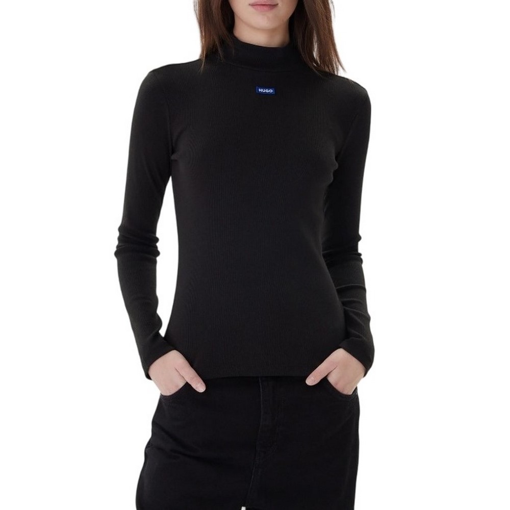 HUGO BOSS EASY LONGSLEEVE JERSEY ΜΠΛΟΥΖΑ ΓΥΝΑΙΚΕΙΑ BLACK