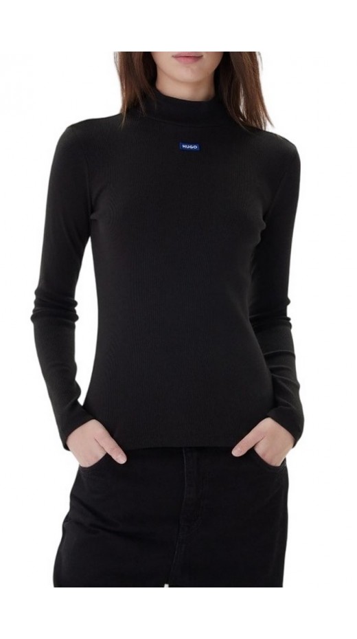 HUGO BOSS EASY LONGSLEEVE JERSEY ΜΠΛΟΥΖΑ ΓΥΝΑΙΚΕΙΑ BLACK