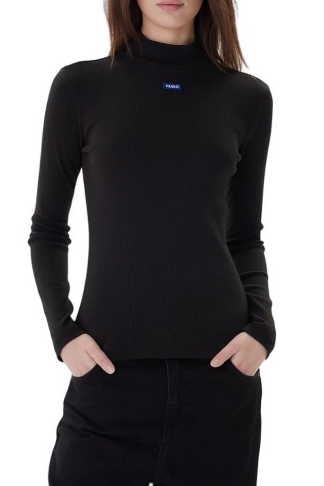 HUGO BOSS EASY LONGSLEEVE JERSEY ΜΠΛΟΥΖΑ ΓΥΝΑΙΚΕΙΑ BLACK