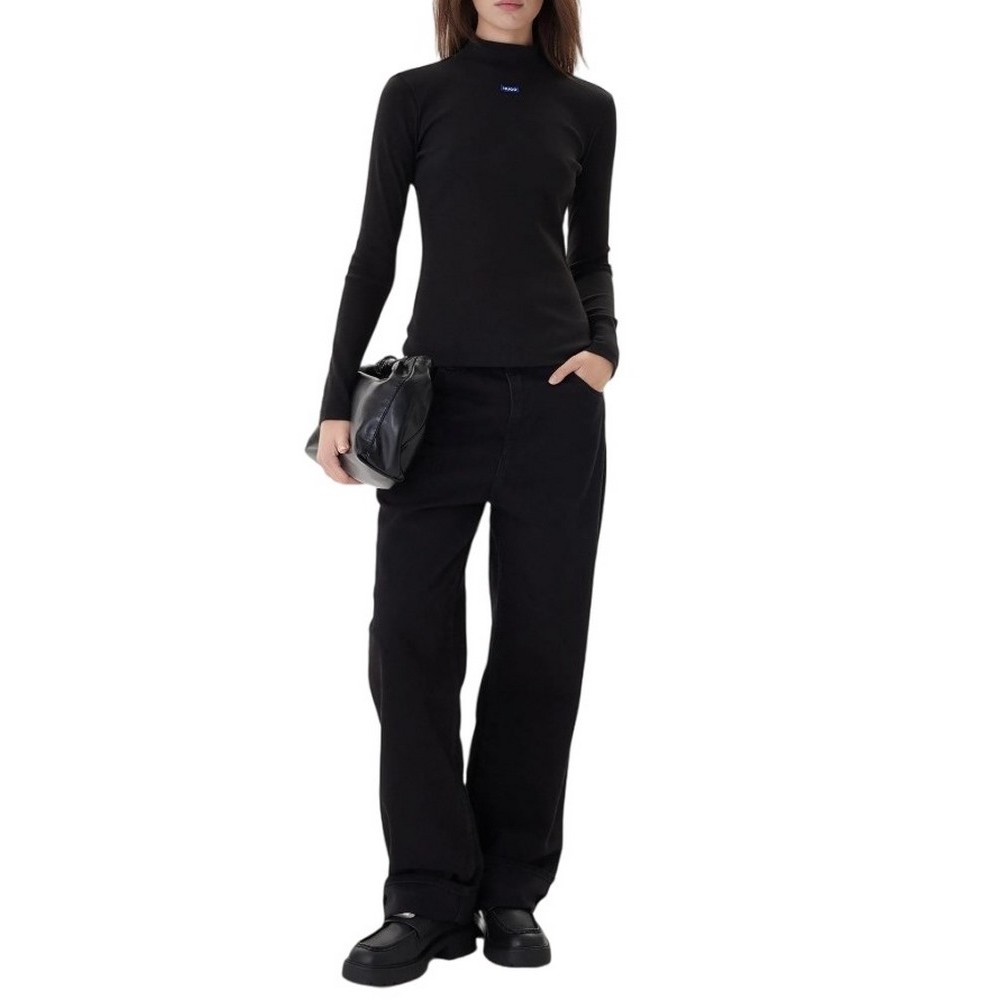 HUGO BOSS EASY LONGSLEEVE JERSEY ΜΠΛΟΥΖΑ ΓΥΝΑΙΚΕΙΑ BLACK