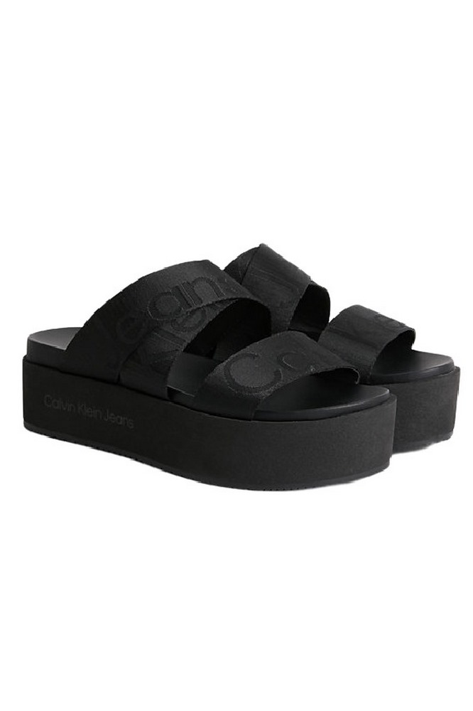 CALVIN KLEIN JEANS FLATFORM SANDAL WEBBING ΠΑΝΤΟΦΛΑ ΓΥΝΑΙΚΕΙΑ BLACK