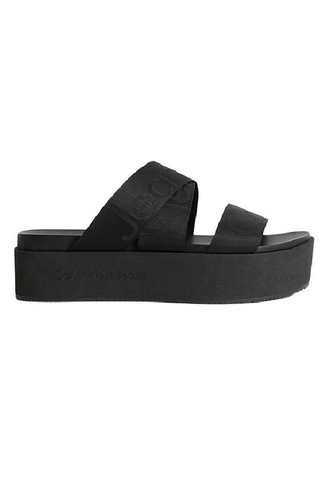 CALVIN KLEIN JEANS FLATFORM SANDAL WEBBING ΠΑΝΤΟΦΛΑ ΓΥΝΑΙΚΕΙΑ BLACK