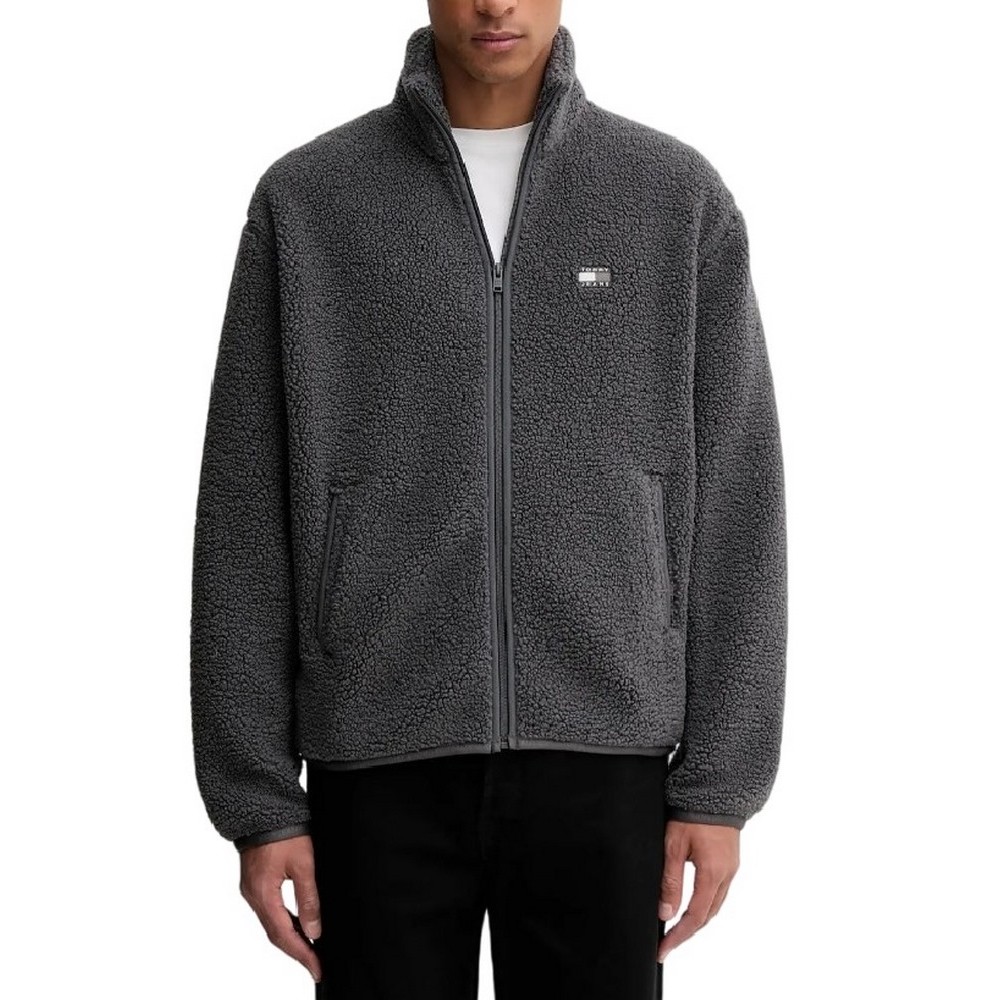 TOMMY JEANS  RLX BADGE FZ TEDDY  ΜΠΟΥΦΑΝ ΑΝΔΡΙΚΟ WASHED BLACK