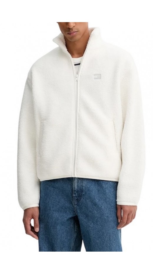 TOMMY JEANS  RLX BADGE FZ TEDDY  ΜΠΟΥΦΑΝ ΑΝΔΡΙΚΟ OFF WHITE