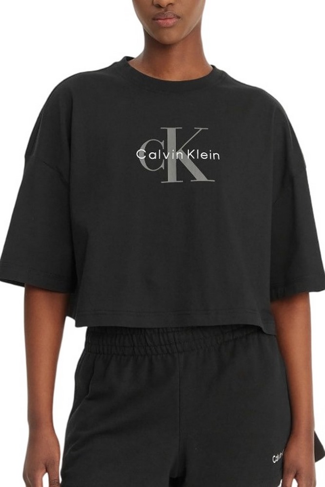 CALVIN KLEIN JEANS BOXY CROP MONOLOGO T-SHIRT ΜΠΛΟΥΖΑ ΓΥΝΑΙΚΕΙΑ BLACK