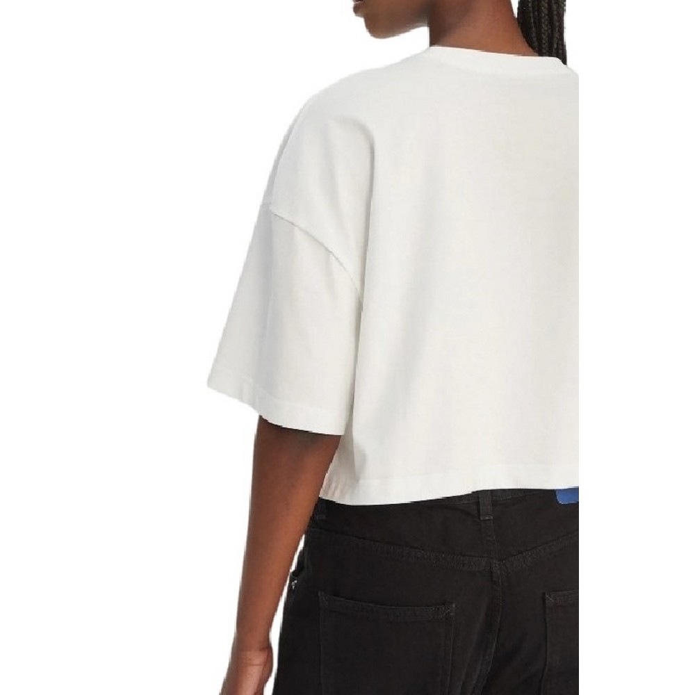 CALVIN KLEIN JEANS BOXY CROP MONOLOGO T-SHIRT ΜΠΛΟΥΖΑ ΓΥΝΑΙΚΕΙΑ BRIGHT WHITE