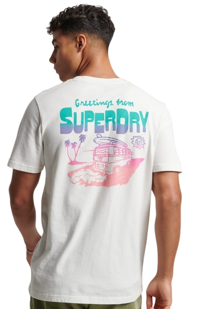 SUPERDRY D1 OVIN VINTAGE TRAVEL STICKER TEE T-SHIRT ΑΝΔΡΙΚΟ WHITE