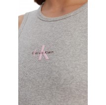 CALVIN KLEIN JEANS SL MONOLOGO BABY RIB TANK MIDI ΦΟΡΕΜΑ ΓΥΝΑΙΚΕΙΟ GREY