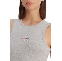 CALVIN KLEIN JEANS SL MONOLOGO BABY RIB TANK MIDI ΦΟΡΕΜΑ ΓΥΝΑΙΚΕΙΟ GREY
