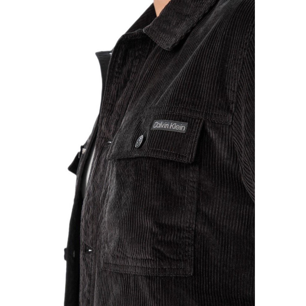 CALVIN KLEIN JEANS CORDUROY EASY OVERSHIRT ΠΟΥΚΑΜΙΣΟ ΑΝΔΡΙΚΟ BLACK