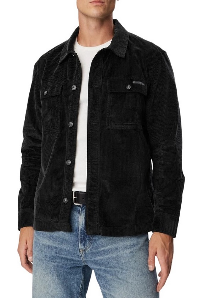 CALVIN KLEIN JEANS CORDUROY EASY OVERSHIRT ΠΟΥΚΑΜΙΣΟ ΑΝΔΡΙΚΟ BLACK
