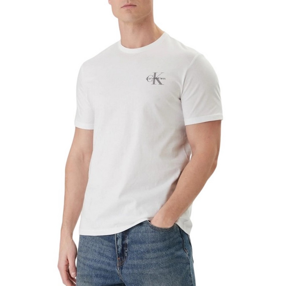 CALVIN KLEIN JEANS 30S JERSEY CLASSIC MICRO MONO T-SHIRT ΜΠΛΟΥΖΑ ΑΝΔΡΙΚΗ BRIGHT WHITE