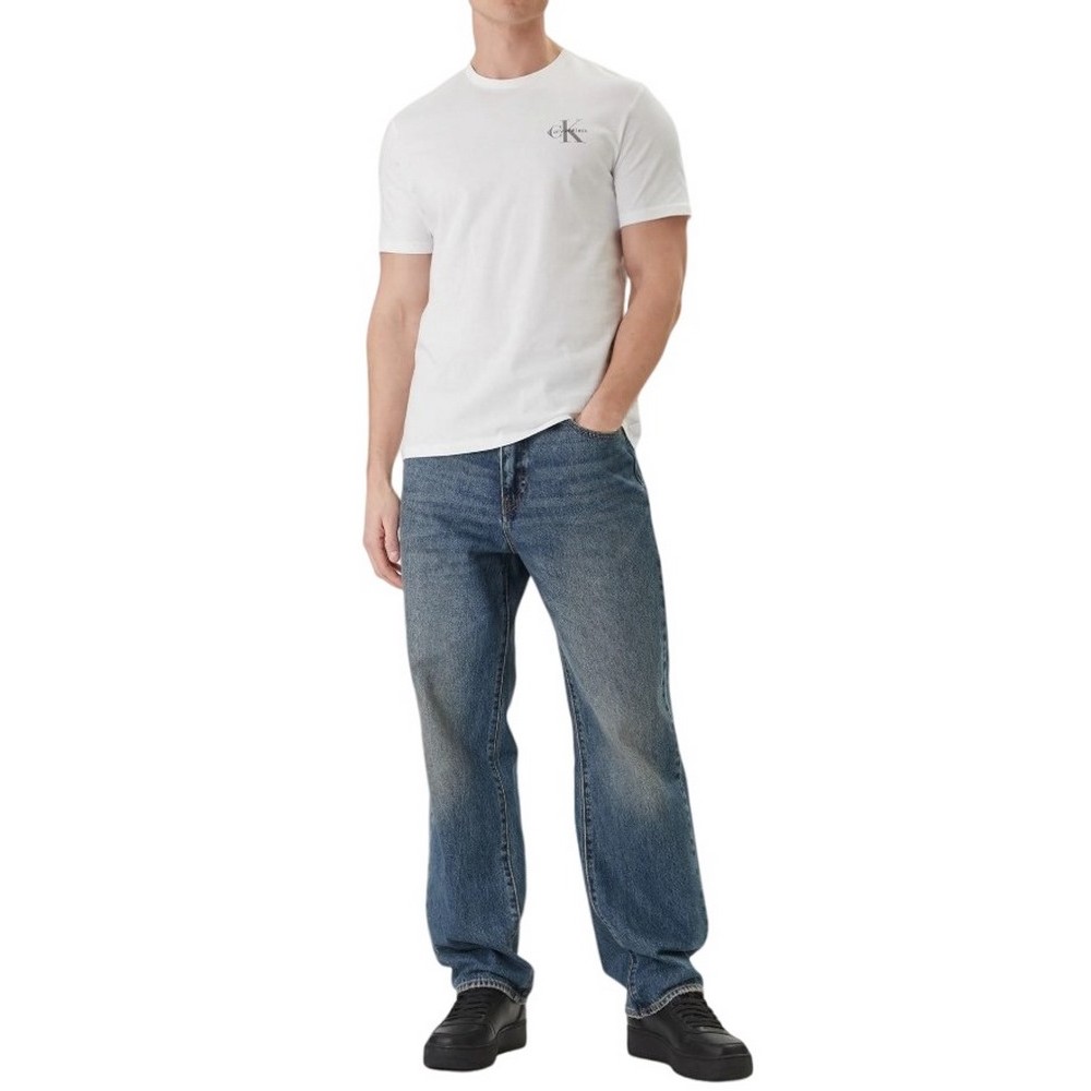 CALVIN KLEIN JEANS 30S JERSEY CLASSIC MICRO MONO T-SHIRT ΜΠΛΟΥΖΑ ΑΝΔΡΙΚΗ BRIGHT WHITE
