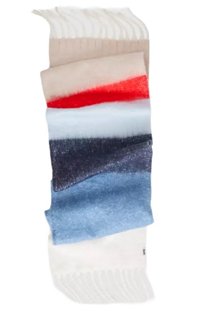 LEVIS FUZZY SCARF ΚΑΣΚΟΛ ΓΥΝΑΙΚΕΙΟ ECRU/CIEL/RED