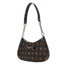 GUESS CARRIE LOGO TOP ZIP SHLDR BAG ΤΣΑΝΤΑ ΓΥΝΑΙΚΕΙΑ BROWN