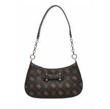 GUESS CARRIE LOGO TOP ZIP SHLDR BAG ΤΣΑΝΤΑ ΓΥΝΑΙΚΕΙΑ BROWN