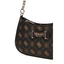 GUESS CARRIE LOGO TOP ZIP SHLDR BAG ΤΣΑΝΤΑ ΓΥΝΑΙΚΕΙΑ BROWN