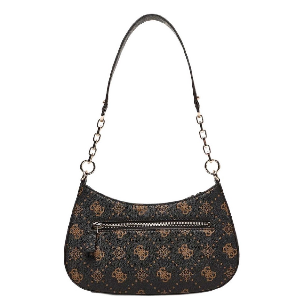 GUESS CARRIE LOGO TOP ZIP SHLDR BAG ΤΣΑΝΤΑ ΓΥΝΑΙΚΕΙΑ BROWN