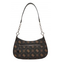 GUESS CARRIE LOGO TOP ZIP SHLDR BAG ΤΣΑΝΤΑ ΓΥΝΑΙΚΕΙΑ BROWN