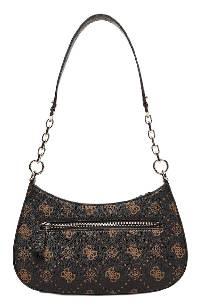 GUESS CARRIE LOGO TOP ZIP SHLDR BAG ΤΣΑΝΤΑ ΓΥΝΑΙΚΕΙΑ BROWN