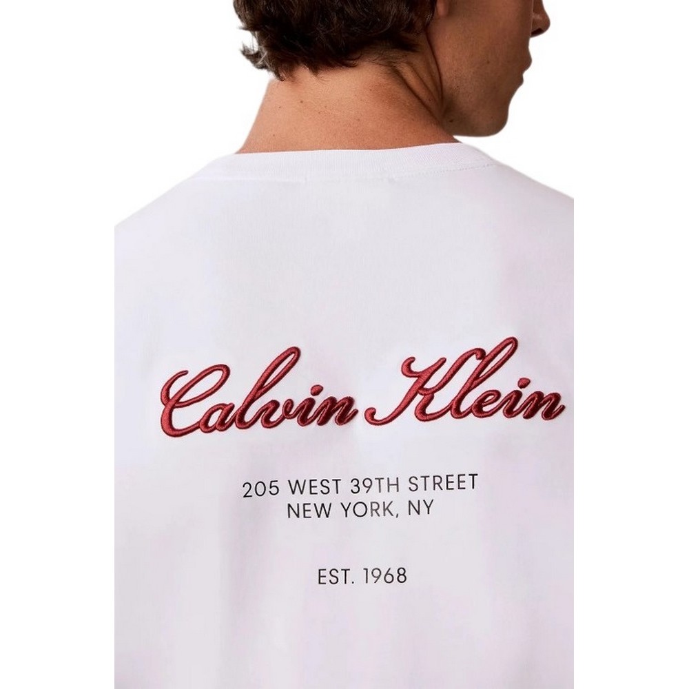 CALVIN KLEIN JEANS SLEEK INTLK SCRIPT CALVIN BAC ΜΠΛΟΥΖΑ ΜΑΚΡΥΜΑΝΙΚΗ ΑΝΔΡΙΚΗ BRIGHT WHITE
