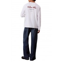 CALVIN KLEIN JEANS SLEEK INTLK SCRIPT CALVIN BAC ΜΠΛΟΥΖΑ ΜΑΚΡΥΜΑΝΙΚΗ ΑΝΔΡΙΚΗ BRIGHT WHITE