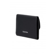 CALVIN KLEIN STONE LOCK SLOUCHY LTHR TRIFOL ΠΟΡΤΟΦΟΛΙ ΓΥΝΑΙΚΕΙΟ BLACK