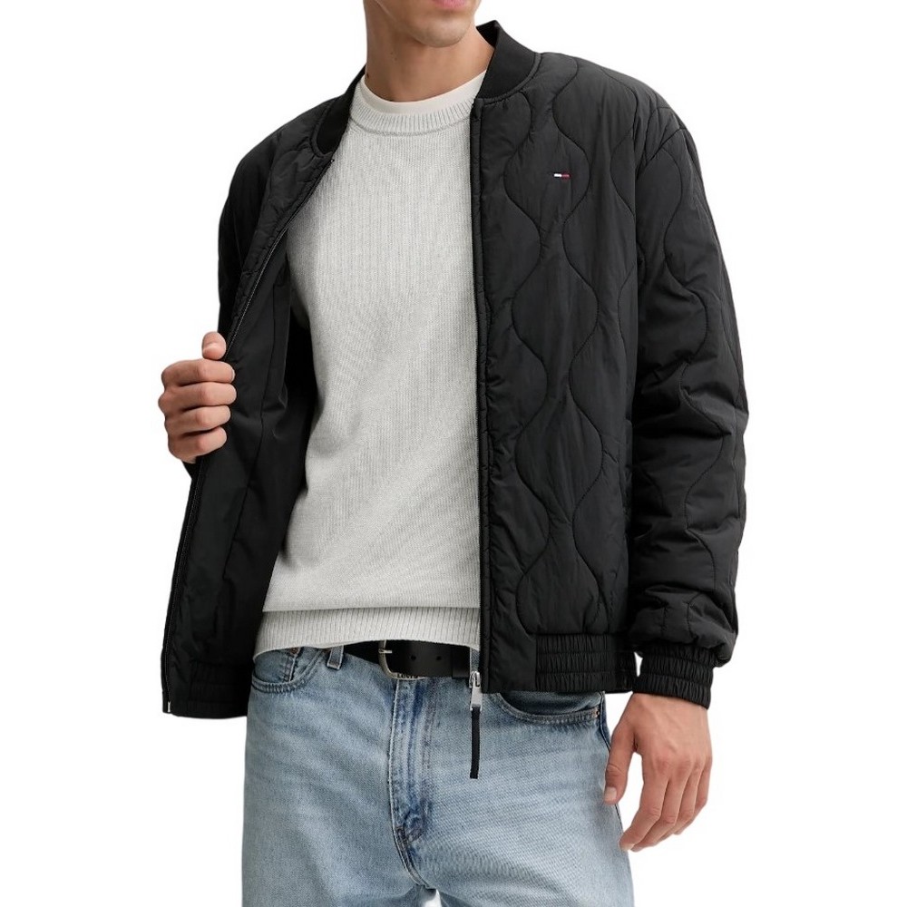 TOMMY JEANS  LW QUILTED BOMBER JACKET ΜΠΟΥΦΑΝ ΑΝΔΡΙΚΟ BLACK