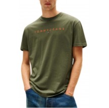 TOMMY JEANS REG LINEAR LOGO TEE EXT T-SHIRT ΜΠΛΟΥΖΑ ΑΝΔΡΙΚΗ GREEN
