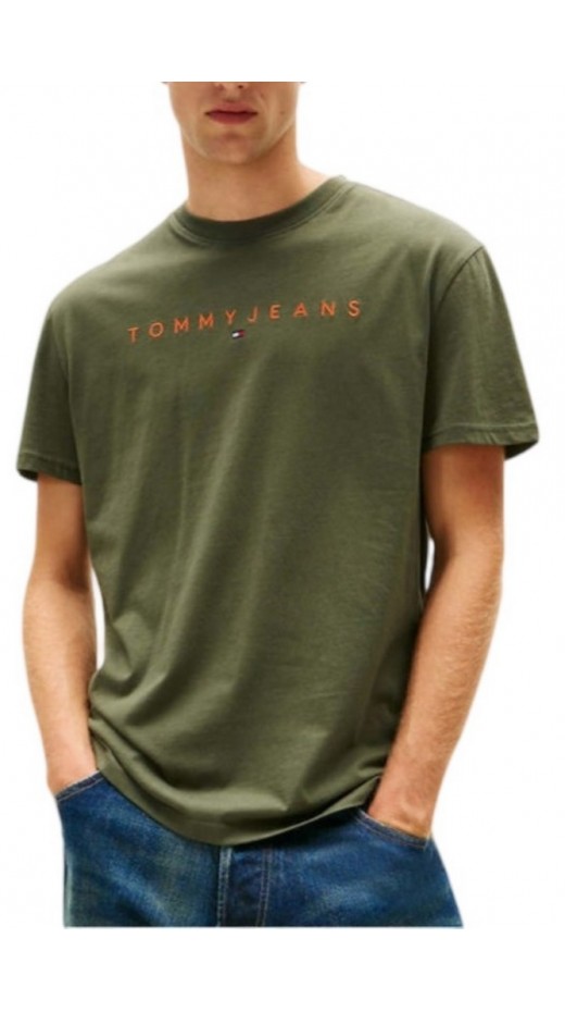 TOMMY JEANS REG LINEAR LOGO TEE EXT T-SHIRT ΜΠΛΟΥΖΑ ΑΝΔΡΙΚΗ GREEN