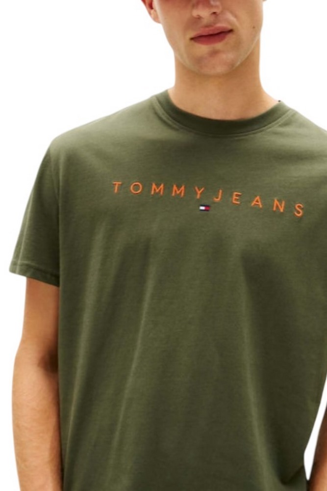 TOMMY JEANS REG LINEAR LOGO TEE EXT T-SHIRT ΜΠΛΟΥΖΑ ΑΝΔΡΙΚΗ GREEN