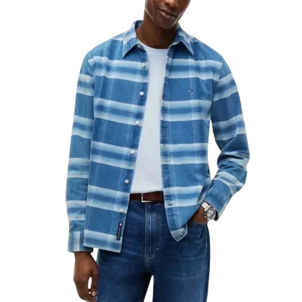 TOMMY JEANS REG PATTERN CORDUROY SHIRT ΠΟΥΚΑΜΙΣΟ ΑΝΔΡΙΚΟ CIEL
