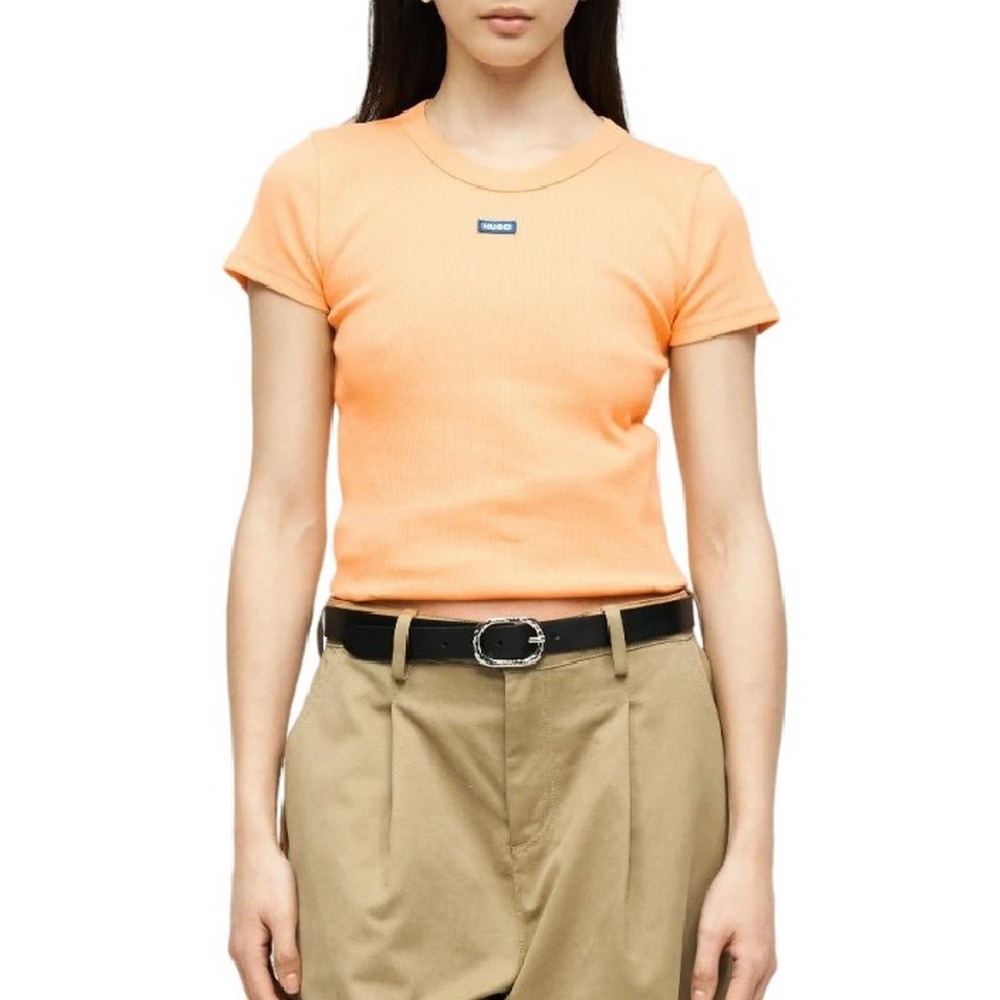 HUGO BOSS JERSEY BABY TEE B T-SHIRT ΜΠΛΟΥΖΑ ΓΥΝΑΙΚΕΙΑ ORANGE