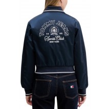 TOMMY JEANS COLLAR SATIN VARSITY JACKET ΜΠΟΥΦΑΝ ΓΥΝΑΙΚΕΙΟ NAVY
