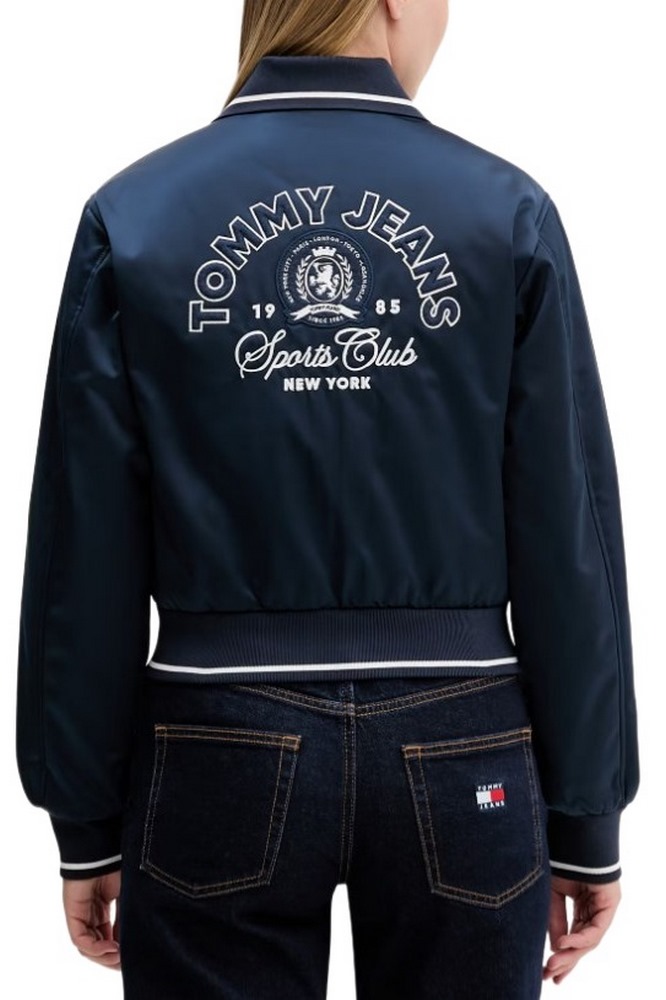 TOMMY JEANS COLLAR SATIN VARSITY JACKET ΜΠΟΥΦΑΝ ΓΥΝΑΙΚΕΙΟ NAVY
