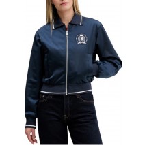 TOMMY JEANS COLLAR SATIN VARSITY JACKET ΜΠΟΥΦΑΝ ΓΥΝΑΙΚΕΙΟ NAVY