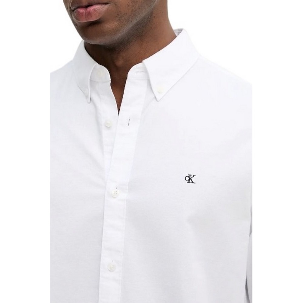 CALVIN KLEIN JEANS LS SOLID OXFORD CLASSIC SHIRT ΠΟΥΚΑΜΙΣΟ ΑΝΔΡΙΚΟ WHITE