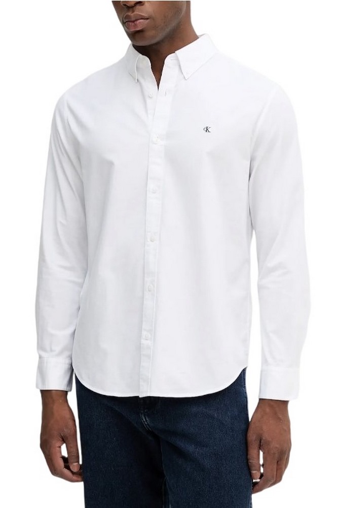 CALVIN KLEIN JEANS LS SOLID OXFORD CLASSIC SHIRT ΠΟΥΚΑΜΙΣΟ ΑΝΔΡΙΚΟ WHITE