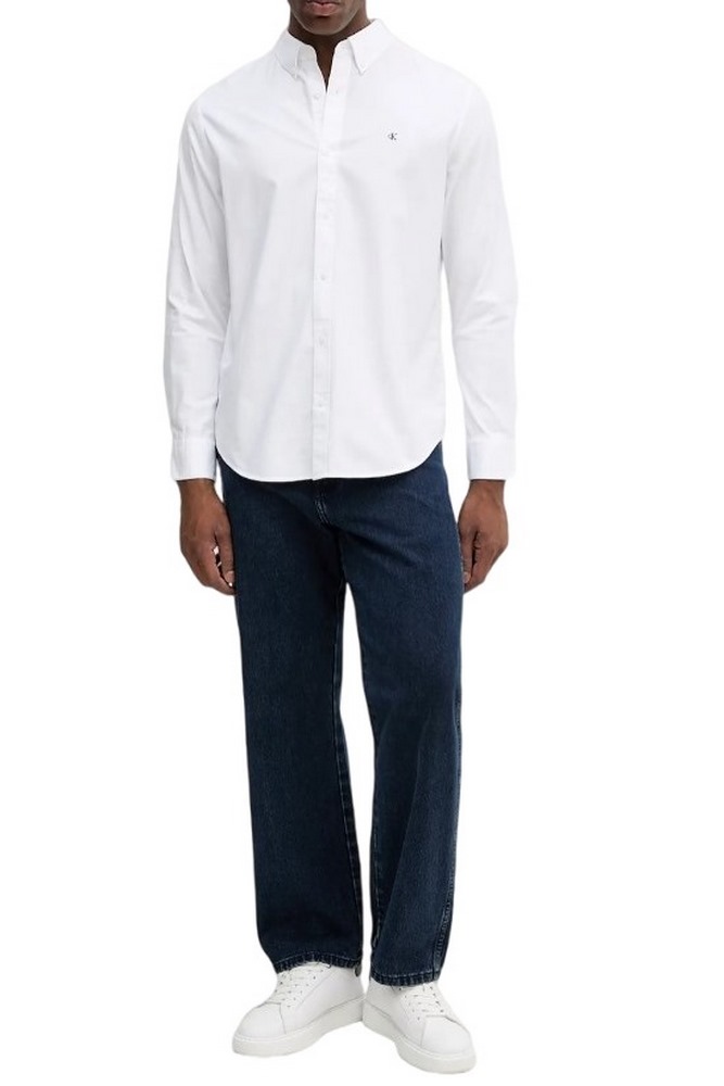 CALVIN KLEIN JEANS LS SOLID OXFORD CLASSIC SHIRT ΠΟΥΚΑΜΙΣΟ ΑΝΔΡΙΚΟ WHITE