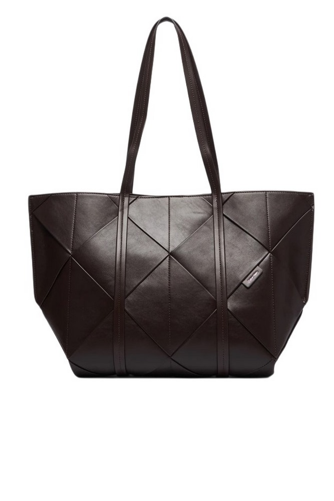 CALVIN KLEIN WOVEN MEDIUM CARRYALL ΤΣΑΝΤΑ ΓΥΝΑΙΚΕΙΑ BROWN