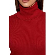 CALVIN KLEIN JEANS WOVEN LABEL ROLL NECK ΜΠΛΟΥΖΑ ΜΑΚΡΥΜΑΝΙΚΗ ΓΥΝΑΙΚΕΙΑ WINE
