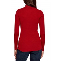 CALVIN KLEIN JEANS WOVEN LABEL ROLL NECK ΜΠΛΟΥΖΑ ΜΑΚΡΥΜΑΝΙΚΗ ΓΥΝΑΙΚΕΙΑ WINE