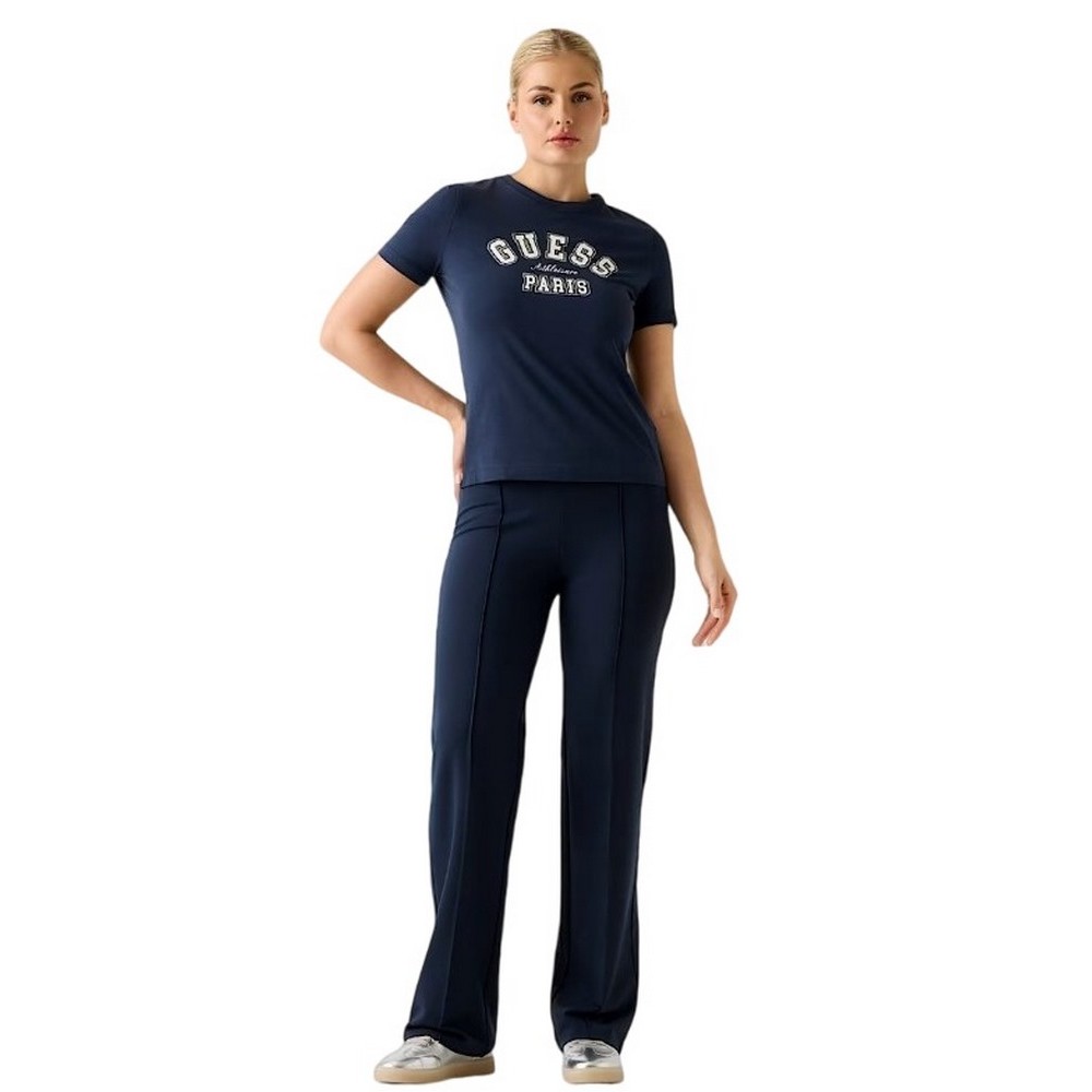 GUESS ANITA CN T-SHIRT ΜΠΛΟΥΖΑ ΓΥΝΑΙΚΕΙΑ BLUE