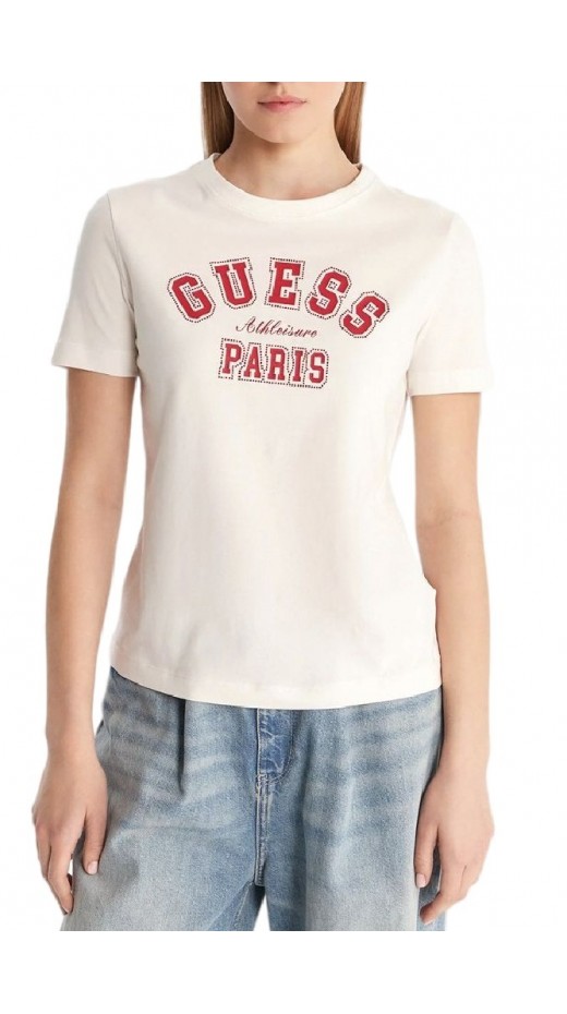 GUESS ANITA CN T-SHIRT ΜΠΛΟΥΖΑ ΓΥΝΑΙΚΕΙΑ WHITE