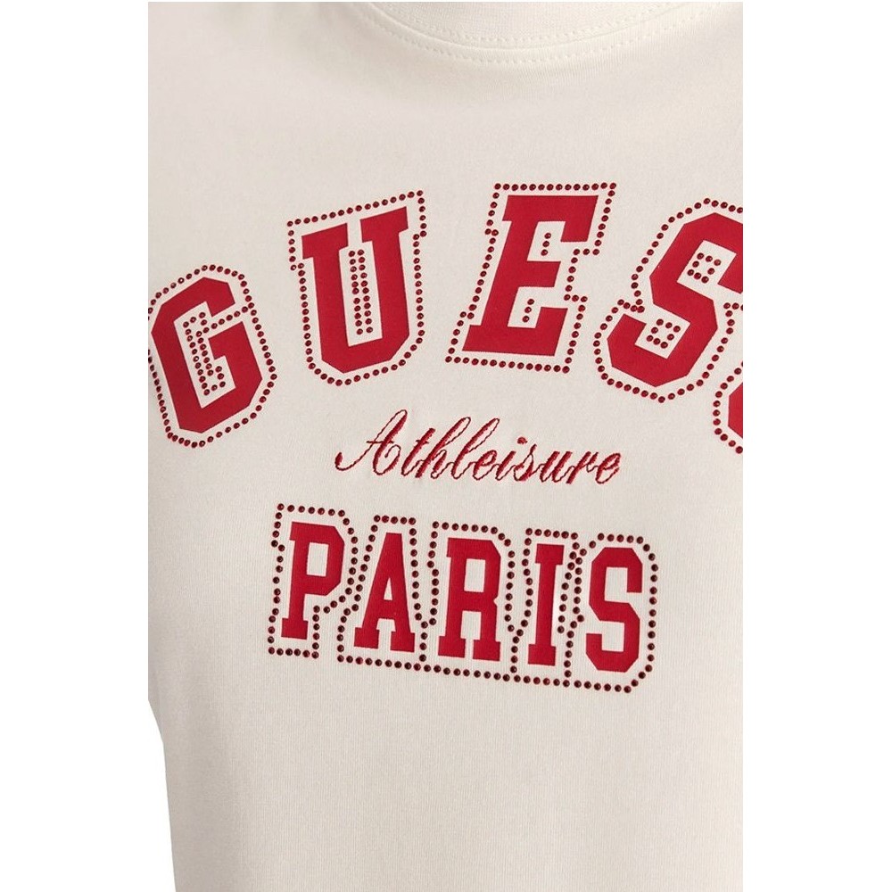GUESS ANITA CN T-SHIRT ΜΠΛΟΥΖΑ ΓΥΝΑΙΚΕΙΑ WHITE